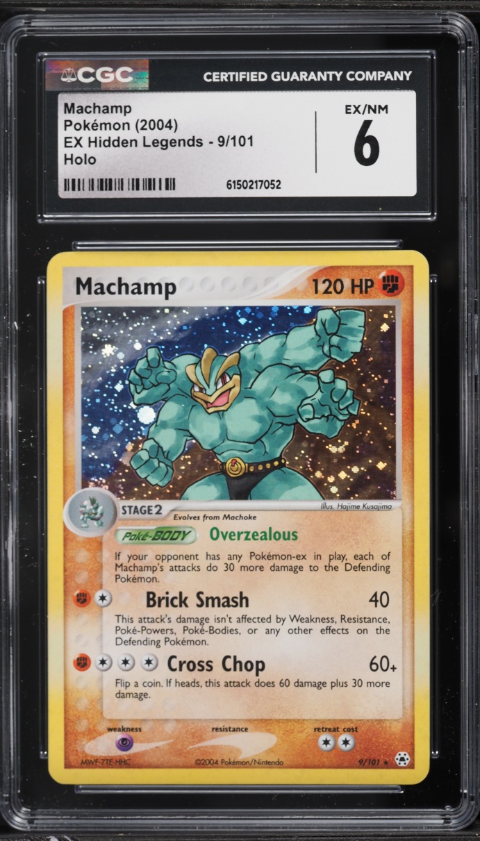 2004 Pokemon EX Hidden Legends Holo Machamp #9 CGC 6 EXMT