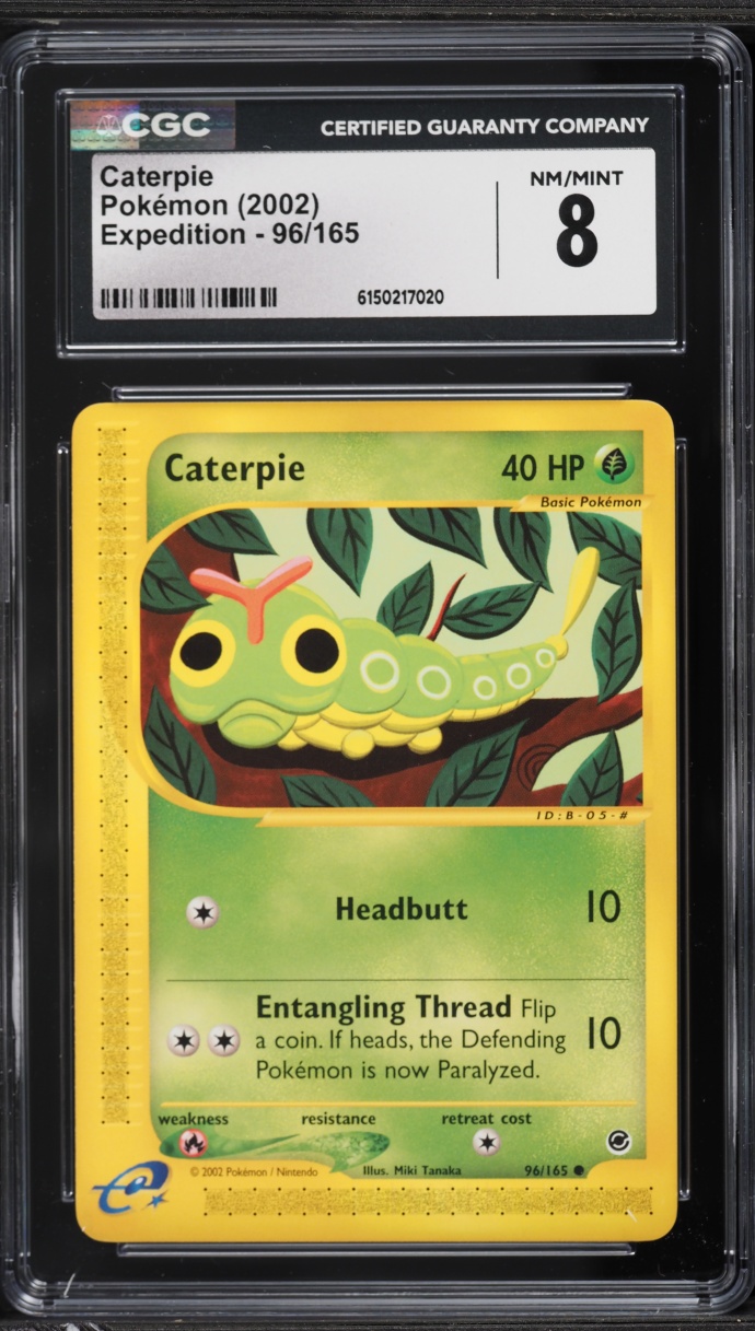 2002 Pokemon Expedition Caterpie #96 CGC 8 NM-MT