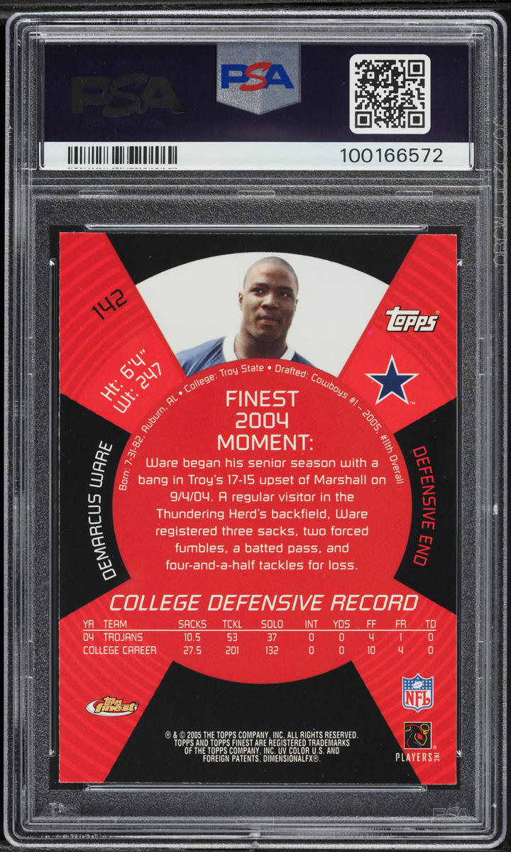 2005 Finest Football DeMarcus Ware ROOKIE #142 PSA 9 MINT