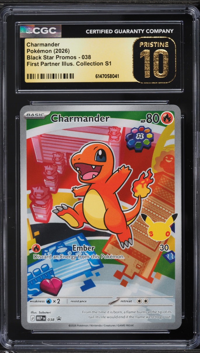 2026 Pokemon Mega Promo First Partner Illustration Full Art Charmander #038 CGC 10 PRISTINE