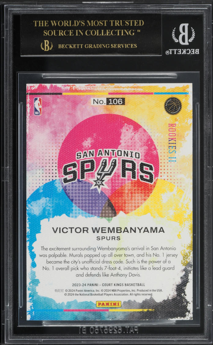 2023 Panini Court Kings Victor Wembanyama ROOKIE #106 BGS 10 BLACK LABEL