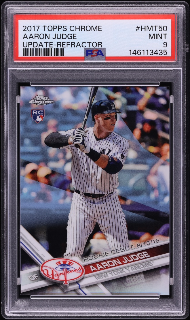 2017 Topps Chrome Update Refractor Aaron Judge ROOKIE /250 #HMT50 PSA 9 MINT