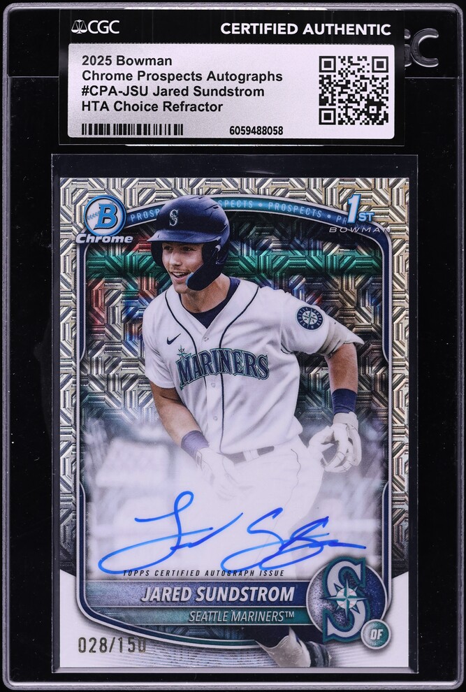 2025 Bowman Chrome HTA Choice Ref. Jared Sundstrom PROSPECT AUTO /150 ...