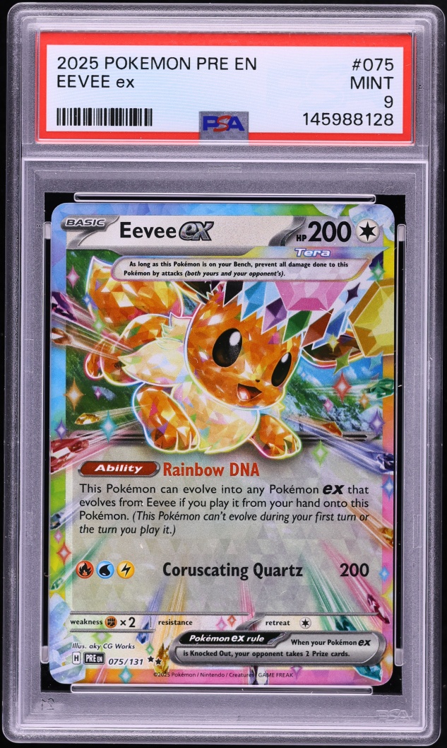 2025 Pokemon Scarlet & Violet Prismatic Evolutions Holo Eevee ex #75 PSA 9 MINT