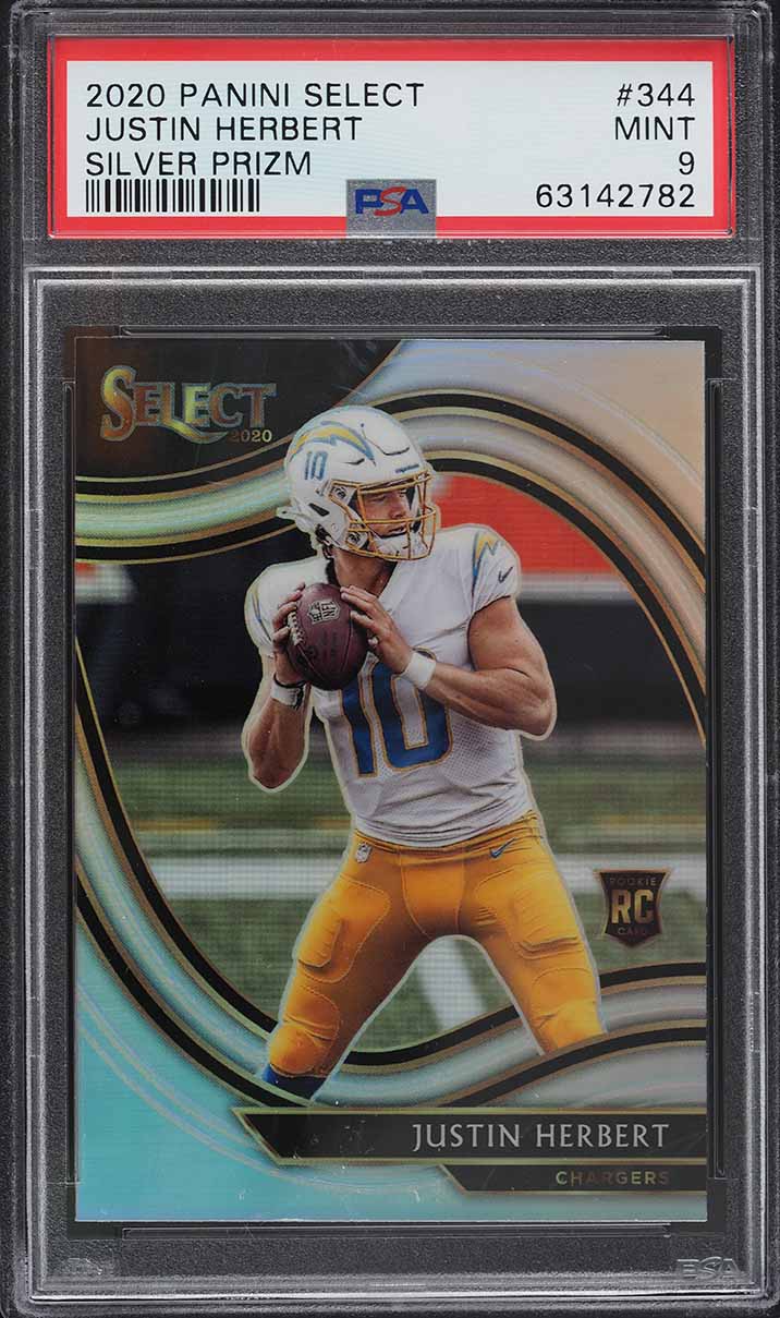 2020 Select Field Level Silver Prizm Justin Herbert ROOKIE #344 PSA 9 MINT