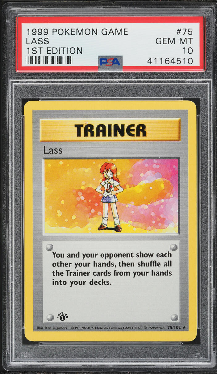 1999 Pokemon Base Set Shadowless 1st Edition Lass #75 PSA 10 GEM MINT