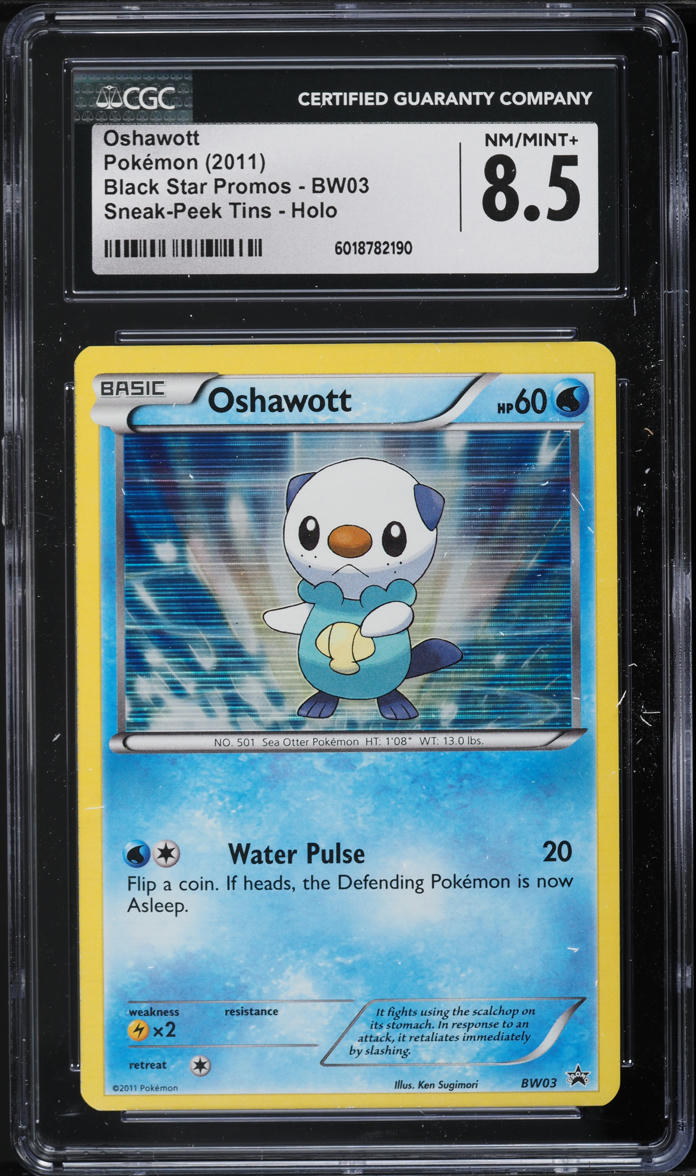 2011 Pokemon BW Black Star Promo Sneak-Peek Holo Oshawott #BW03 CGC 8.5 NM-MT+