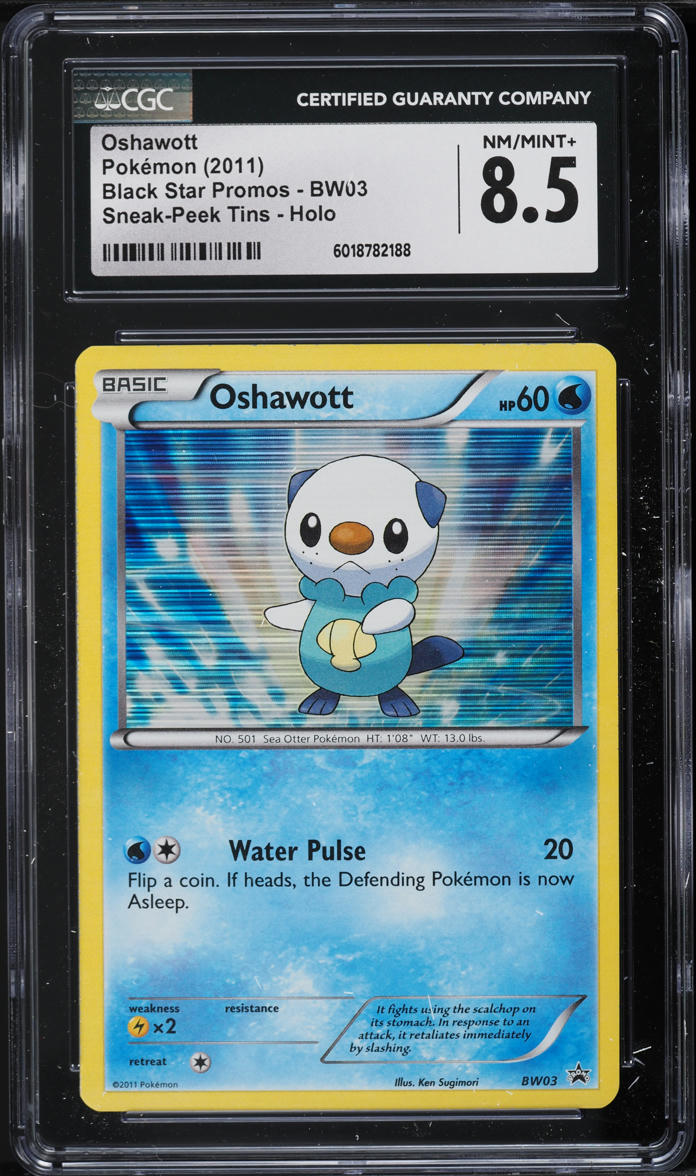 2011 Pokemon BW Black Star Promo Sneak-Peek Holo Oshawott #BW03 CGC 8.5 NM-MT+