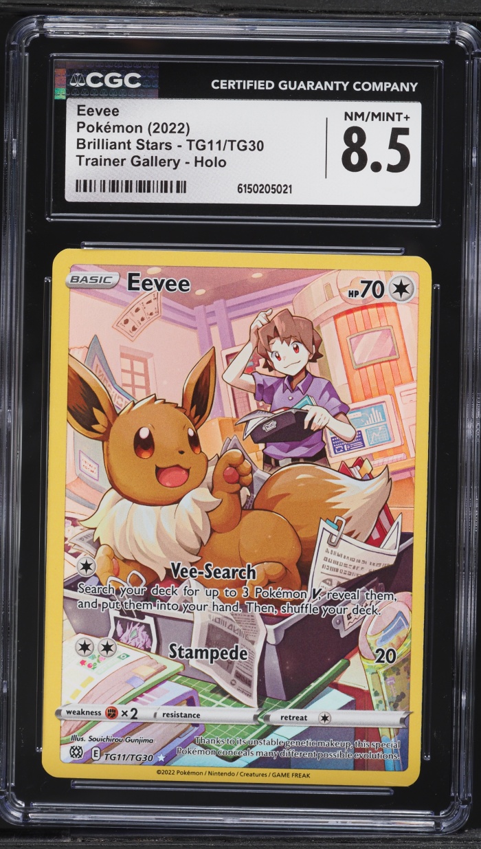 2022 Pokemon Sword & Shield Brilliant Stars Trainer Gallery CHR Eevee #TG11 CGC 8.5 NM-MT+