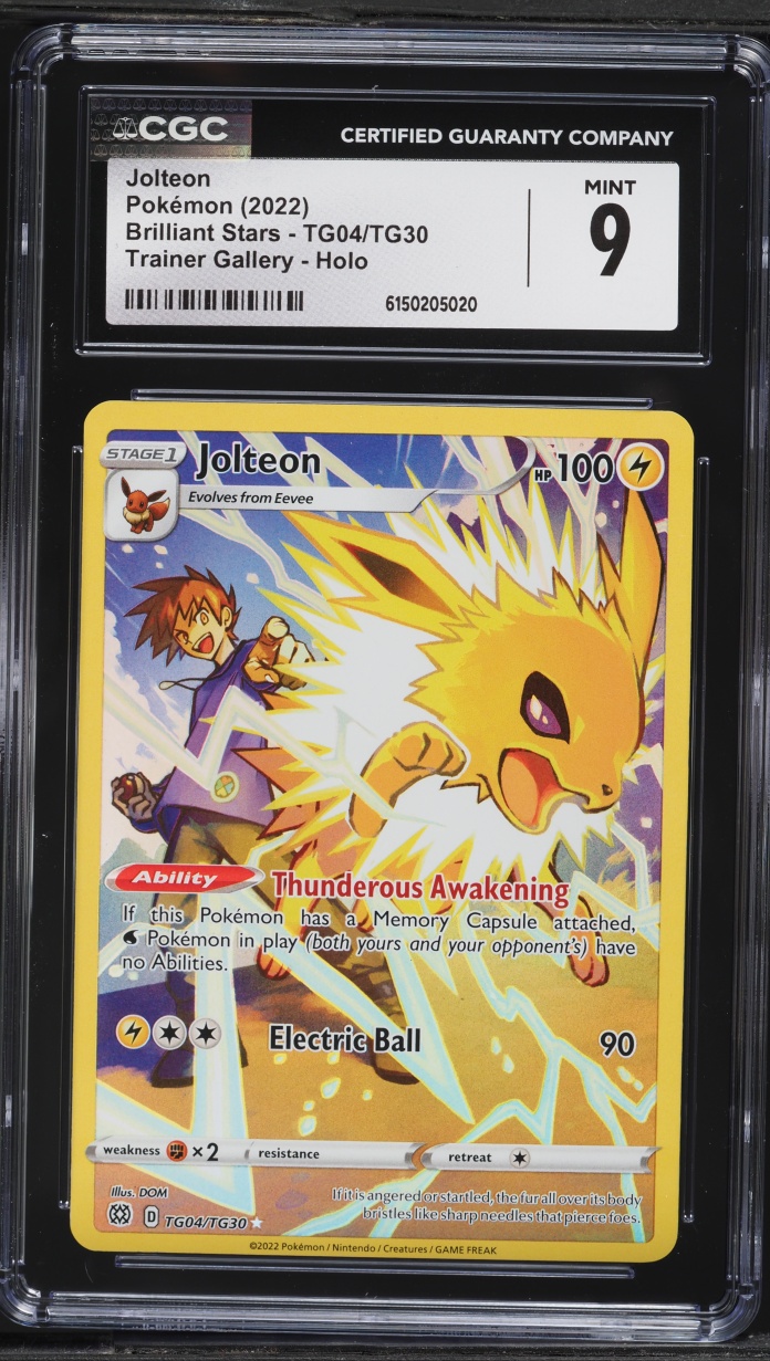 2022 Pokemon Sword & Shield Brilliant Stars Trainer Gallery CHR Jolteon #TG04 CGC 9 MINT