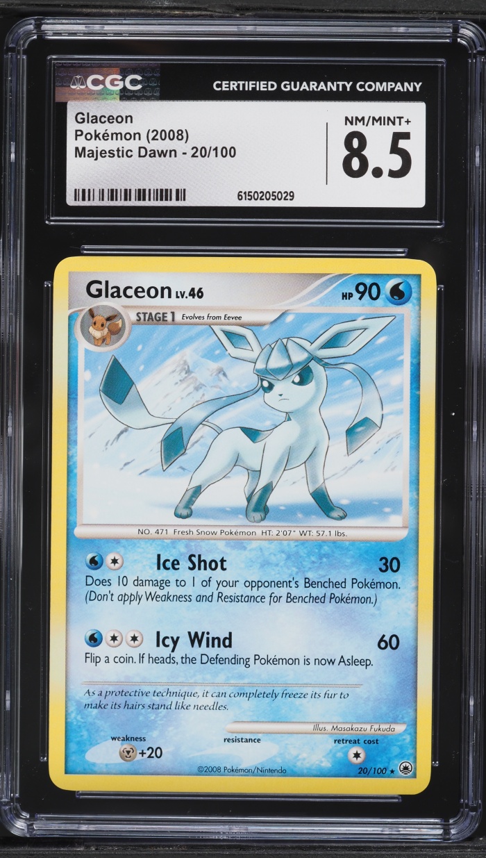 2008 Pokemon Diamond & Pearl Majestic Dawn Glaceon #20 CGC 8.5 NM-MT+