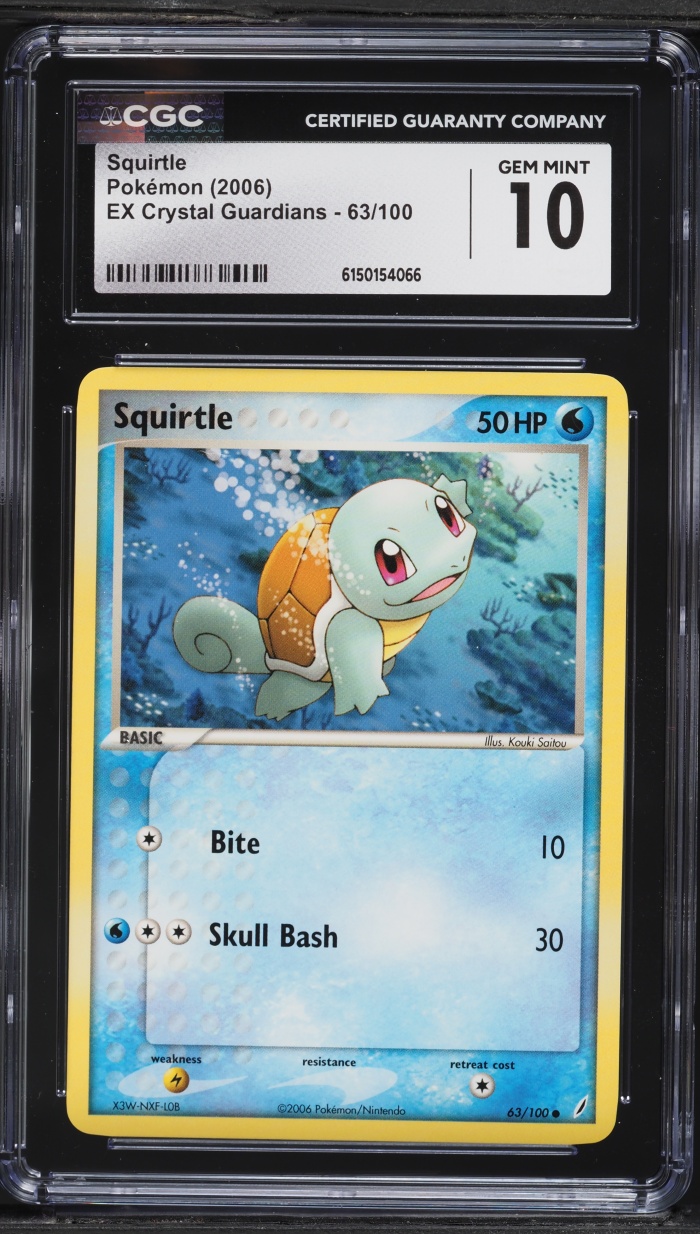 2006 Pokemon EX Crystal Guardians Squirtle #63 CGC 10 GEM MINT