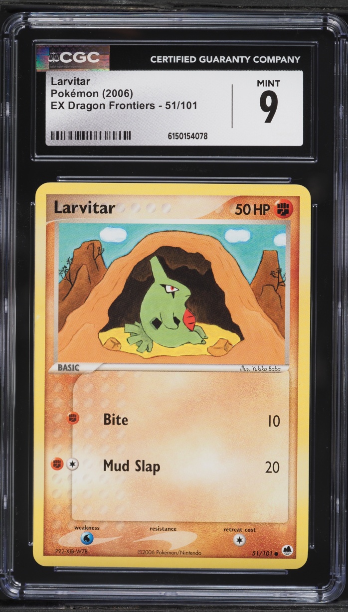 2006 Pokemon EX Dragon Frontiers Larvitar #51 CGC 9 MINT