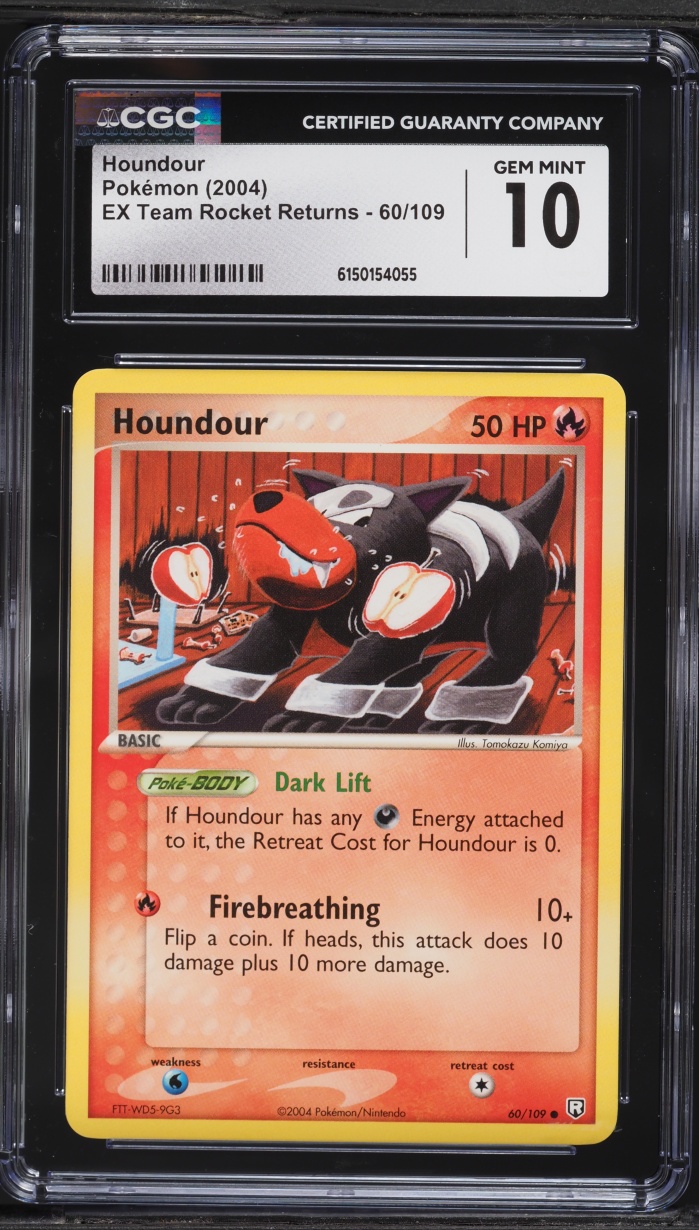 2004 Pokemon EX Team Rocket Returns Houndour #60 CGC 10 GEM MINT