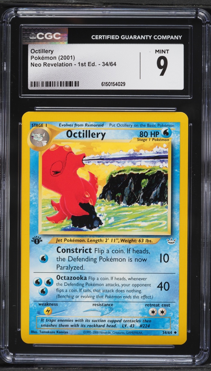2001 Pokemon Neo Revelation 1st Edition Octillery #34 CGC 9 MINT