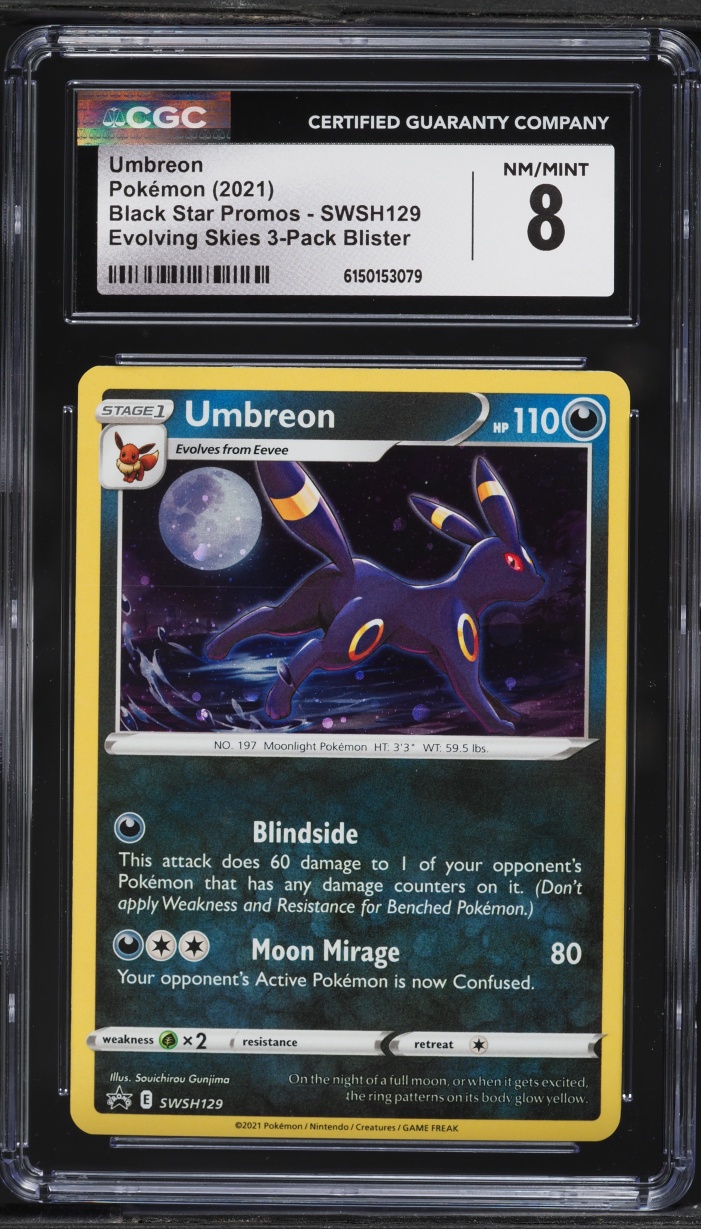 2021 Pokemon Sword & Shield Promo Evolving Skies Umbreon #SWSH129 CGC 8 NM-MT
