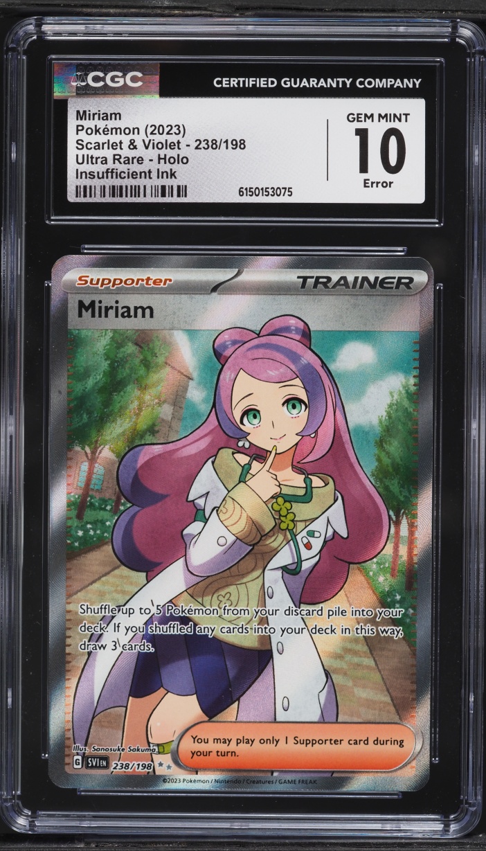 2023 Pokemon Scarlet & Violet Full Art Error Miriam #238 CGC 10 GEM MINT