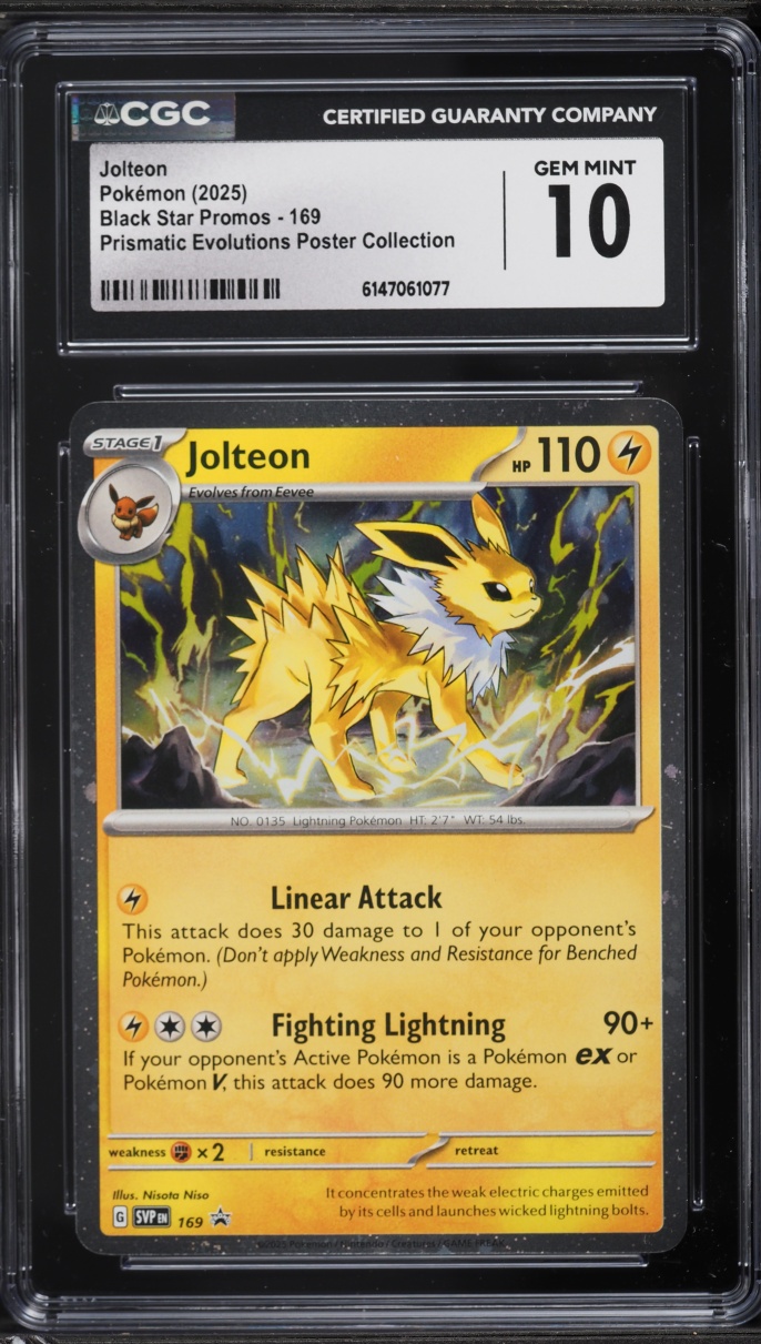 2025 Pokemon Scarlet & Violet Promo Prismatic Evolutions Poster Jolteon #169 CGC 10 GEM MINT