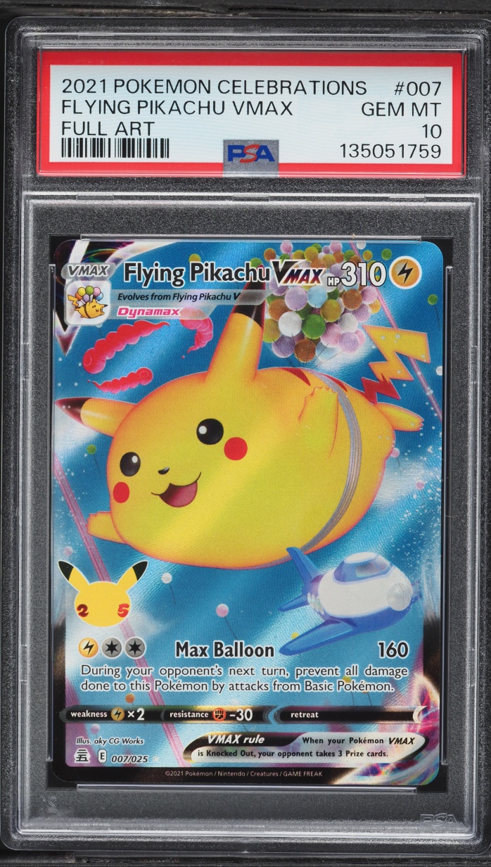 2021 Pokemon Sword & Shield Celebrations Full Art Flying Pikachu VMAX #7 PSA 10 GEM MINT