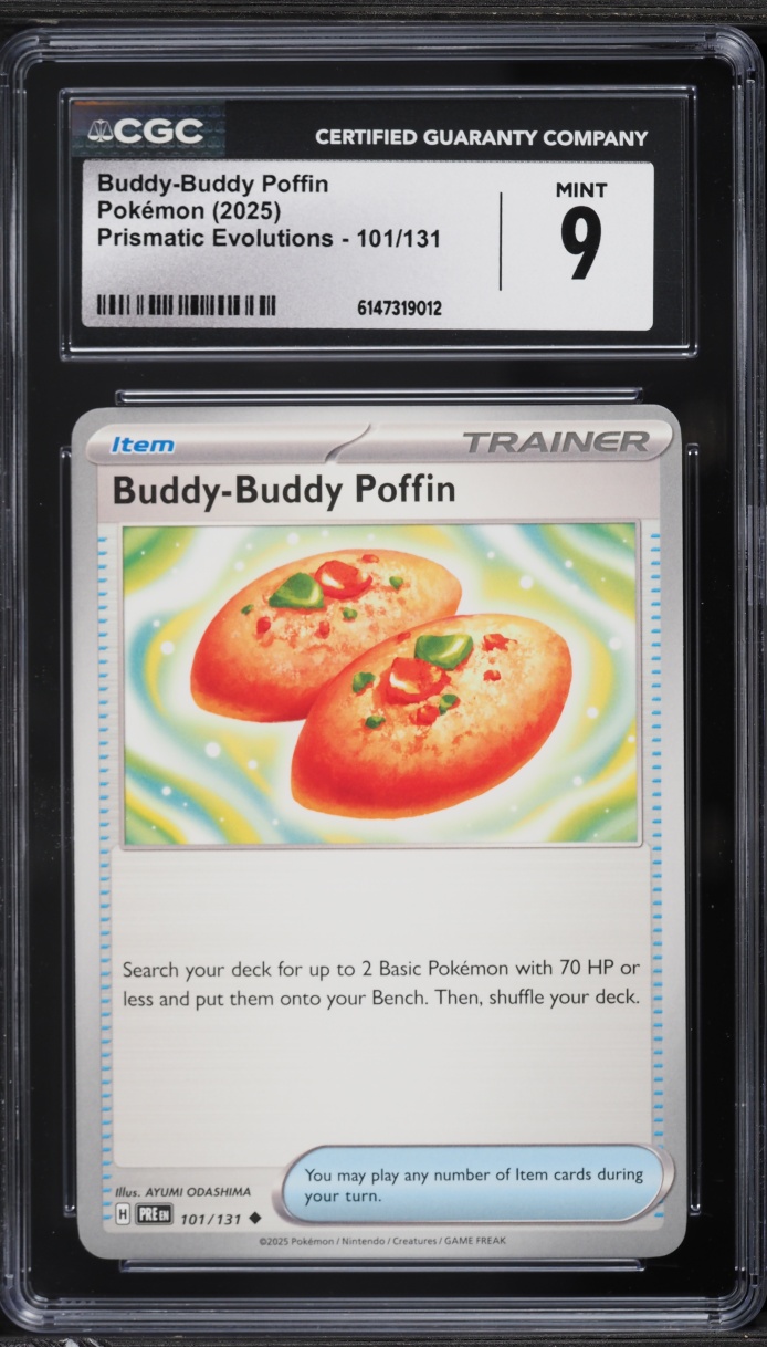 2025 Pokemon Scarlet & Violet Prismatic Evolutions Buddy-Buddy Poffin #101 CGC 9 MINT