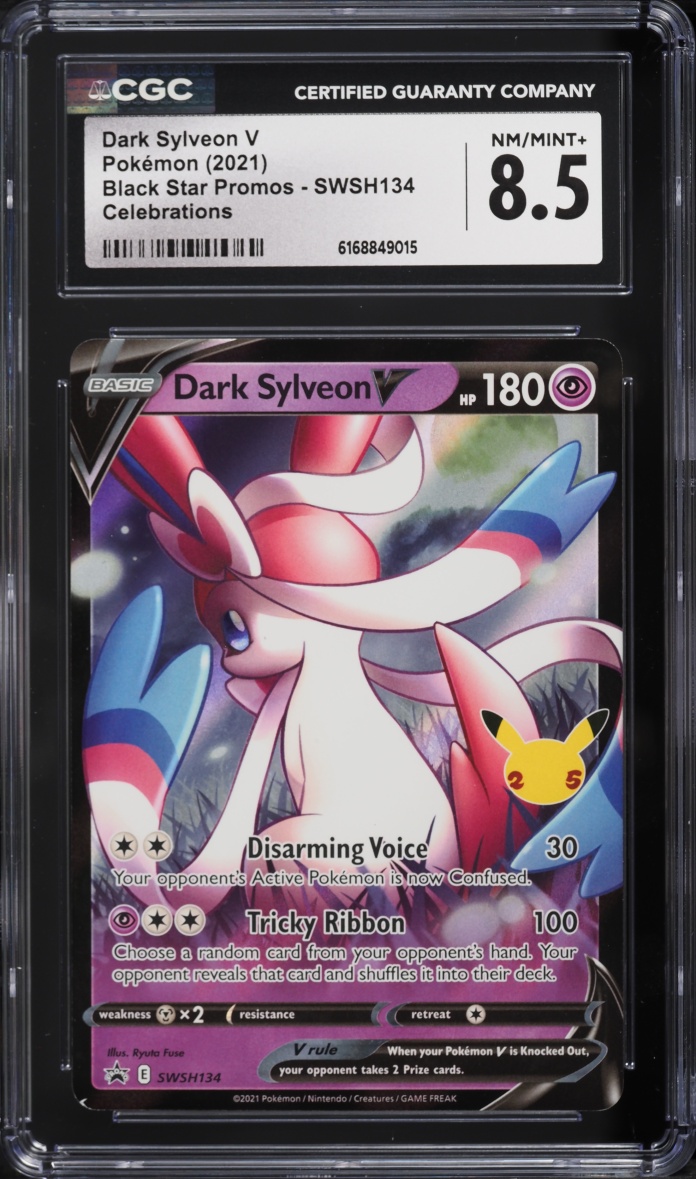 2021 Pokemon Sword & Shield Promo Celebrations Dark Sylveon V #SWSH134 CGC 8.5 NM-MT+