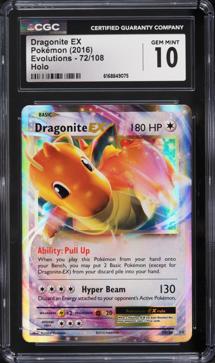 2016 Pokemon XY Evolutions Holo Dragonite EX #72 CGC 10 GEM MINT