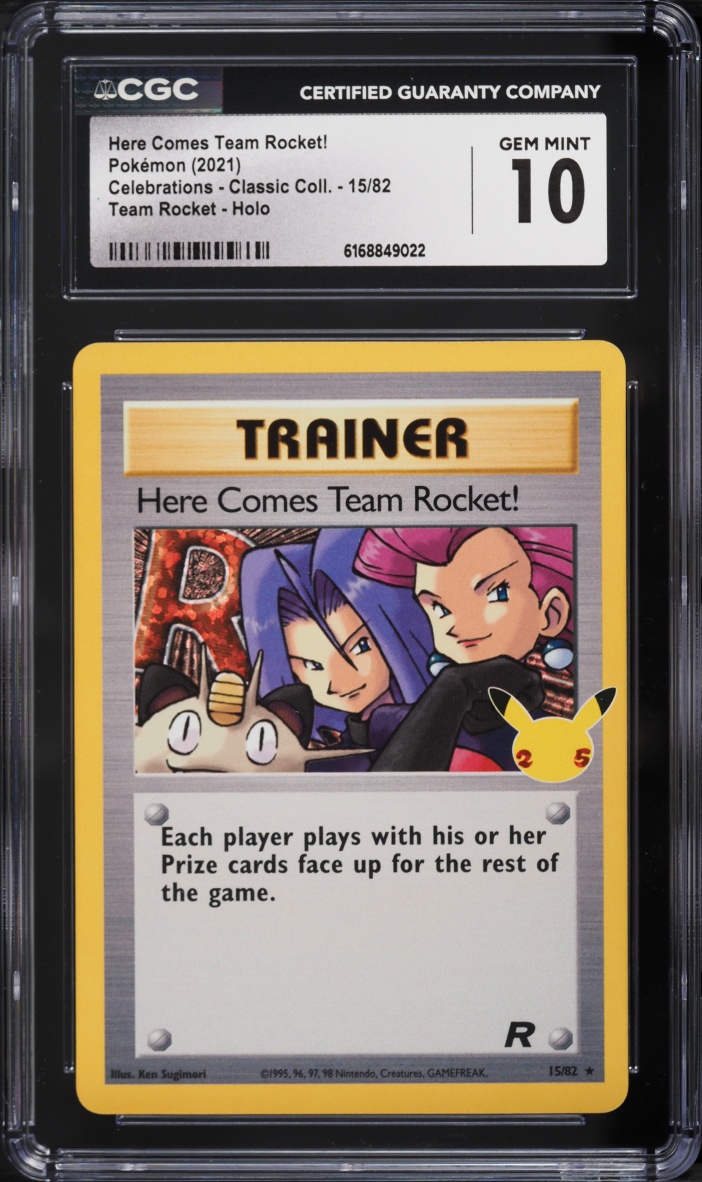 2021 Pokemon SWSH Celebrations Classic Holo Here Comes Team Rocket! #15 CGC 10 GEM MINT