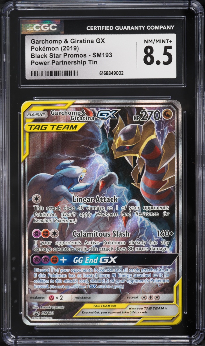 2019 Pokemon SM Promo Power Partnership Tin Garchomp & Giratina GX #SM193 CGC 8.5 NM-MT+