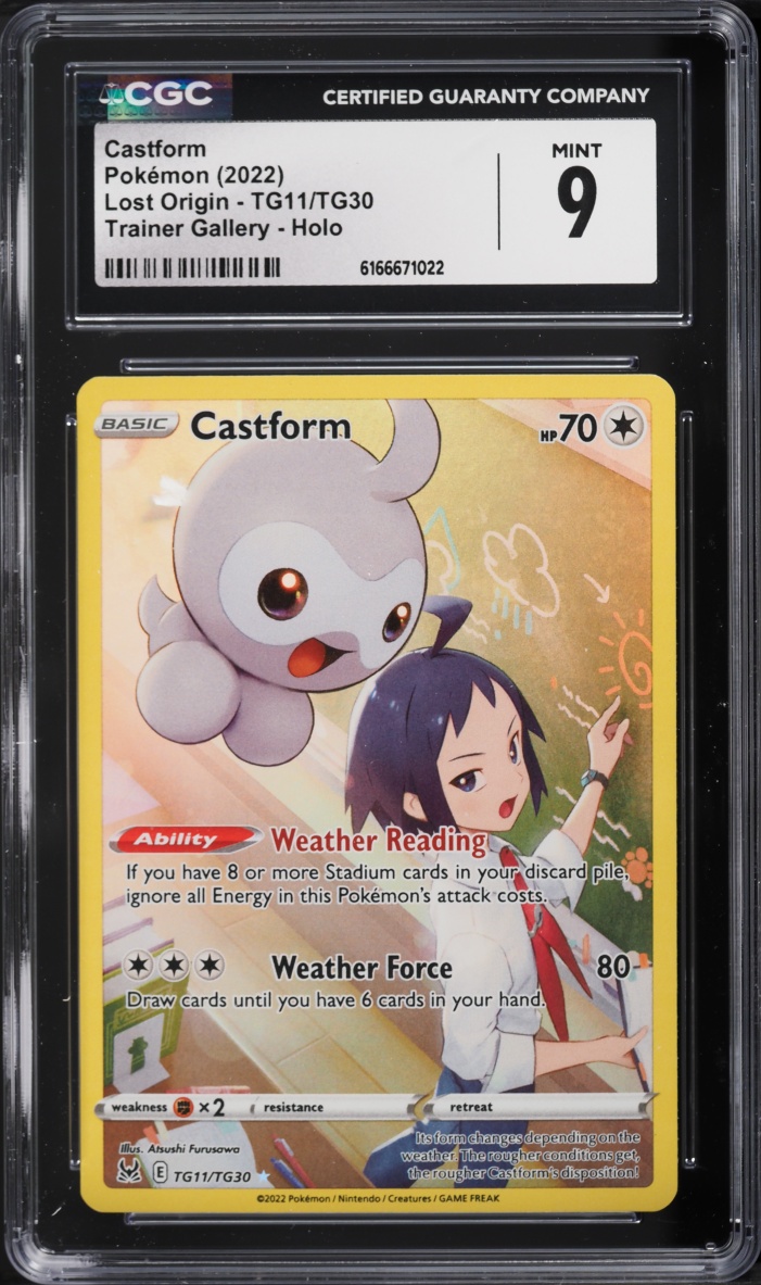 2022 Pokemon Sword & Shield Lost Origin Trainer Gallery CHR Castform #TG11 CGC 9 MINT