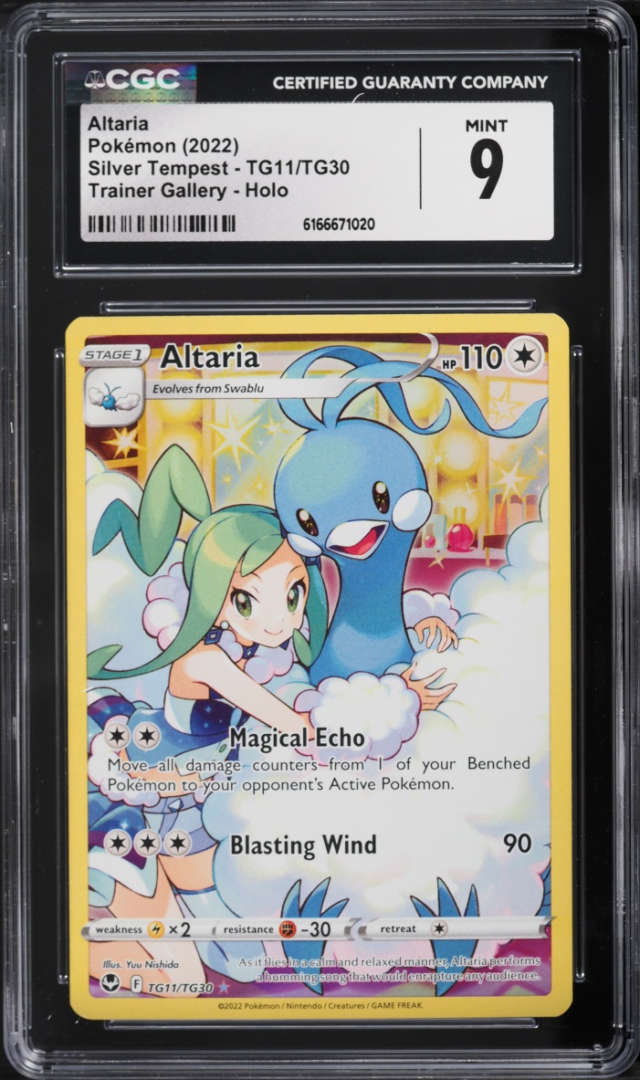 2022 Pokemon Sword & Shield Silver Tempest Full Art Altaria #TG11 CGC 9 MINT