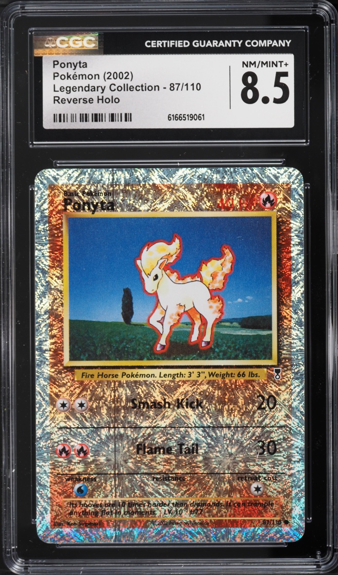 2002 Pokemon Legendary Collection Reverse Holo Ponyta #87 CGC 8.5 NM-MT+