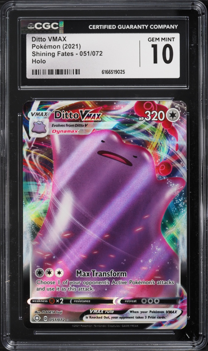2021 Pokemon Sword & Shield Shining Fates Full Art Ditto VMAX #51 CGC 10 GEM MINT