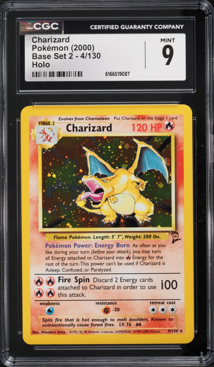 2000 Pokemon Base Set 2 Holo Charizard #4 CGC 9 MINT