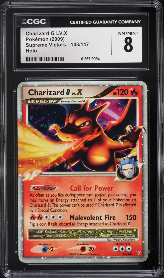 2009 Pokemon Platinum Supreme Victors Holo Charizard G LV.X #143 CGC 8 NM-MT