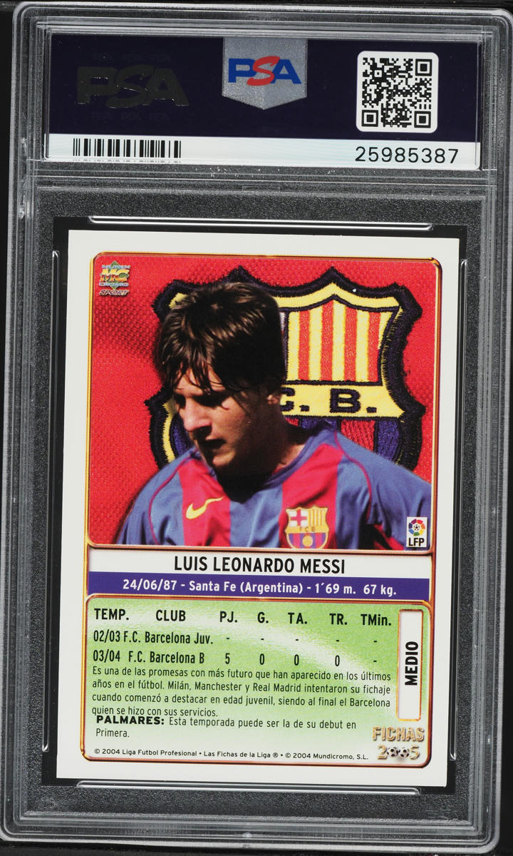2004 Mundi Cromo Liga Lionel Messi ROOKIE #617 PSA 9 MINT