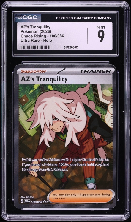 2026 Pokemon Mega Evolution Chaos Rising Full Art AZ's Tranquility #106 CGC 9 MINT