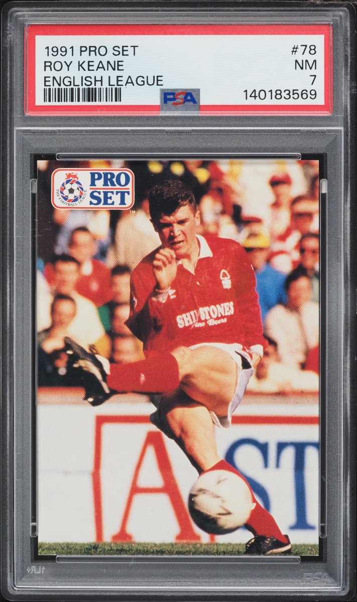 1991 Pro Set English League Roy Keane ROOKIE #78 PSA 7 NRMT