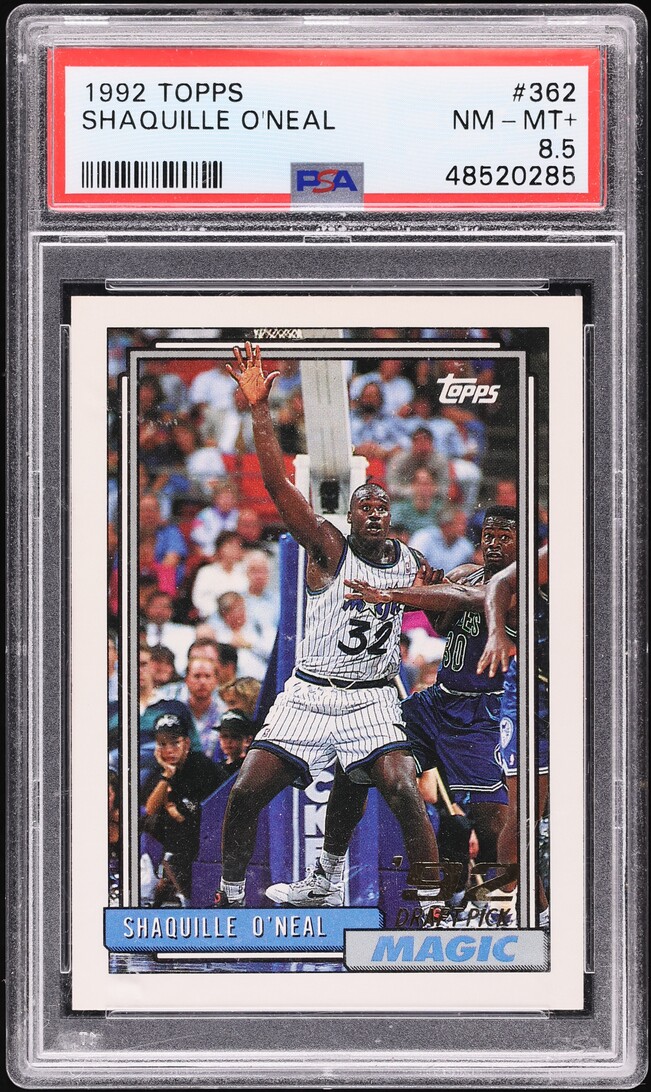 1992 Topps Basketball Shaquille O'Neal ROOKIE #362 PSA 8.5 NM-MT+