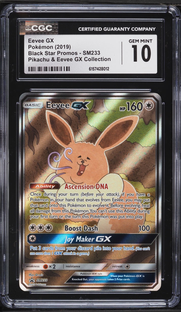 2019 Pokemon Sun & Moon Black Star Promo Special Collection Full Art Eevee GX #SM233 CGC 10 GEM