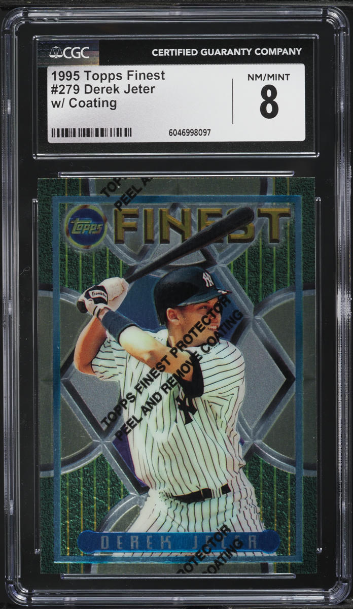 1995 Finest w/ Coating Derek Jeter #279 CGC 8 NM-MT