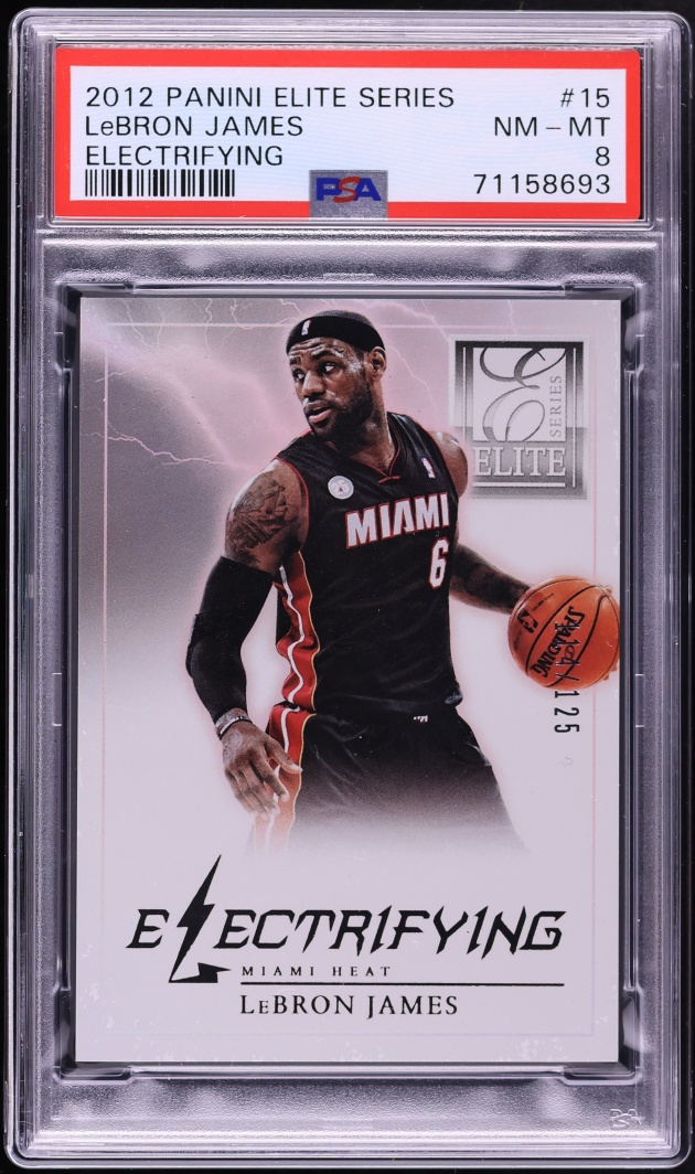 2012 Panini Elite Series Electrifying LeBron James /125 #15 PSA 8 NM-MT
