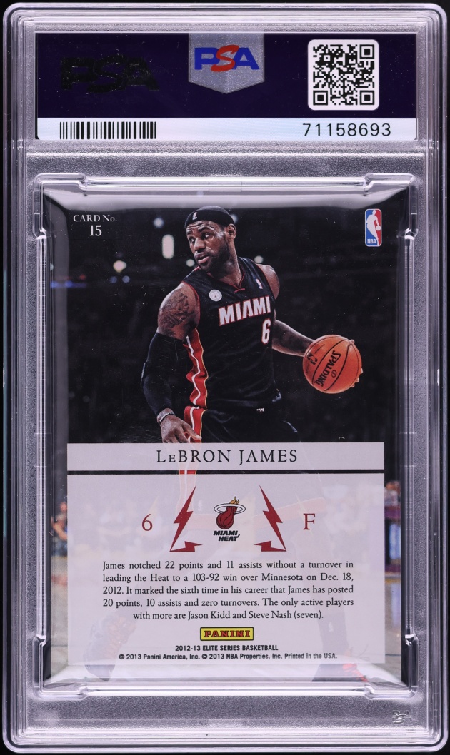 2012 Panini Elite Series Electrifying LeBron James /125 #15 PSA 8 NM-MT