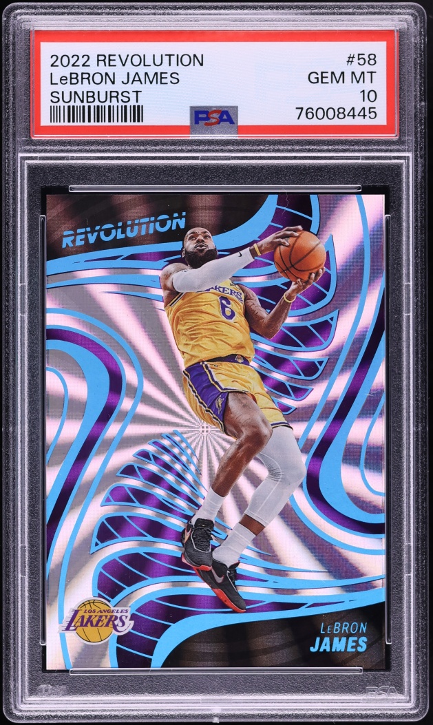 2022 Panini Revolution Sunburst LeBron James /75 #58 PSA 10 GEM MINT