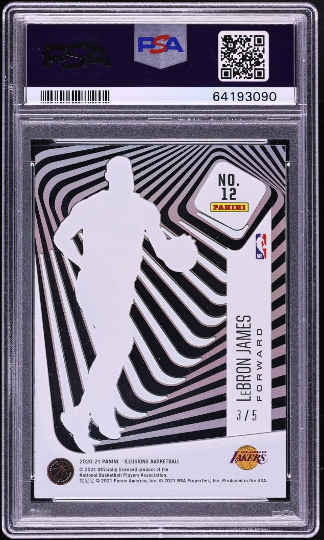 2020 Panini Illusions Amazing Green LeBron James /5 #12 PSA 9 MINT
