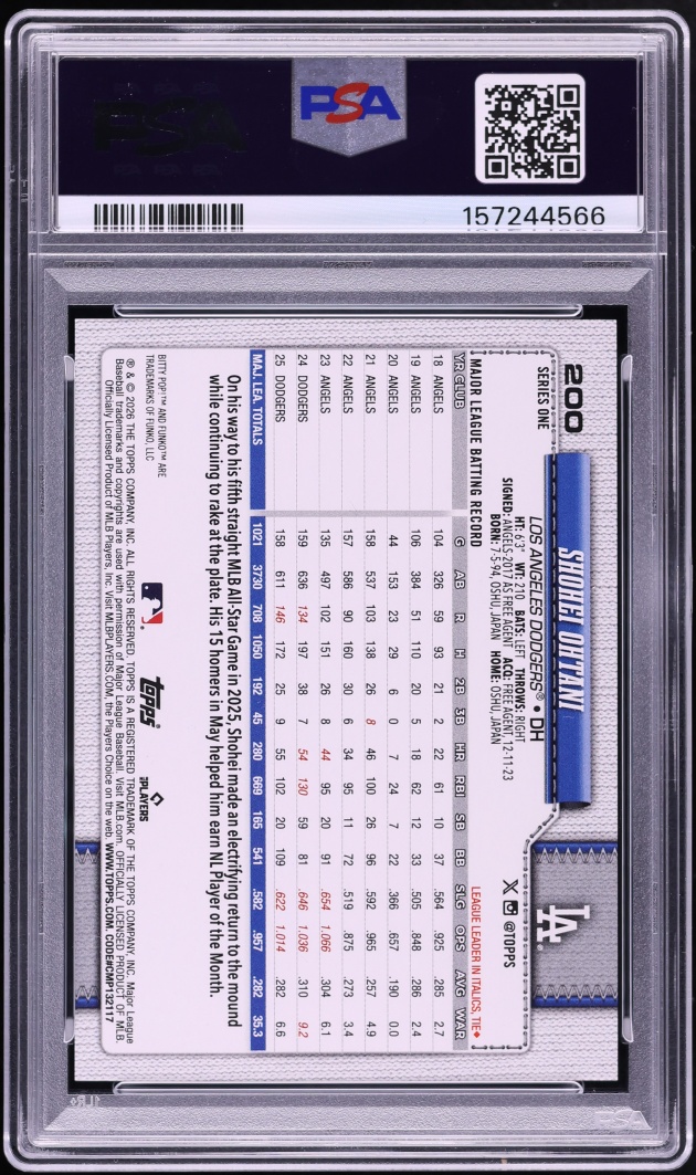 2026 Topps Funko Base Card Shohei Ohtani #200 PSA 10 GEM MINT