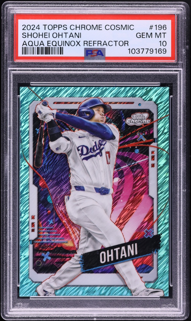 2024 Topps Chrome Cosmic Aqua Equinox Refractor Shohei Ohtani /199 #196 PSA 10 GEM MINT