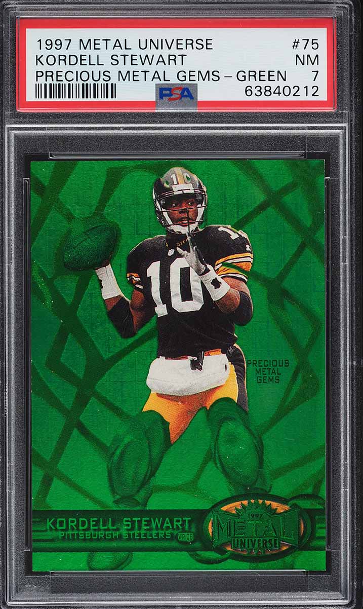 1997 Metal Universe Precious Metal Gems PMG Green Kordell Stewart /15 #75 PSA 7