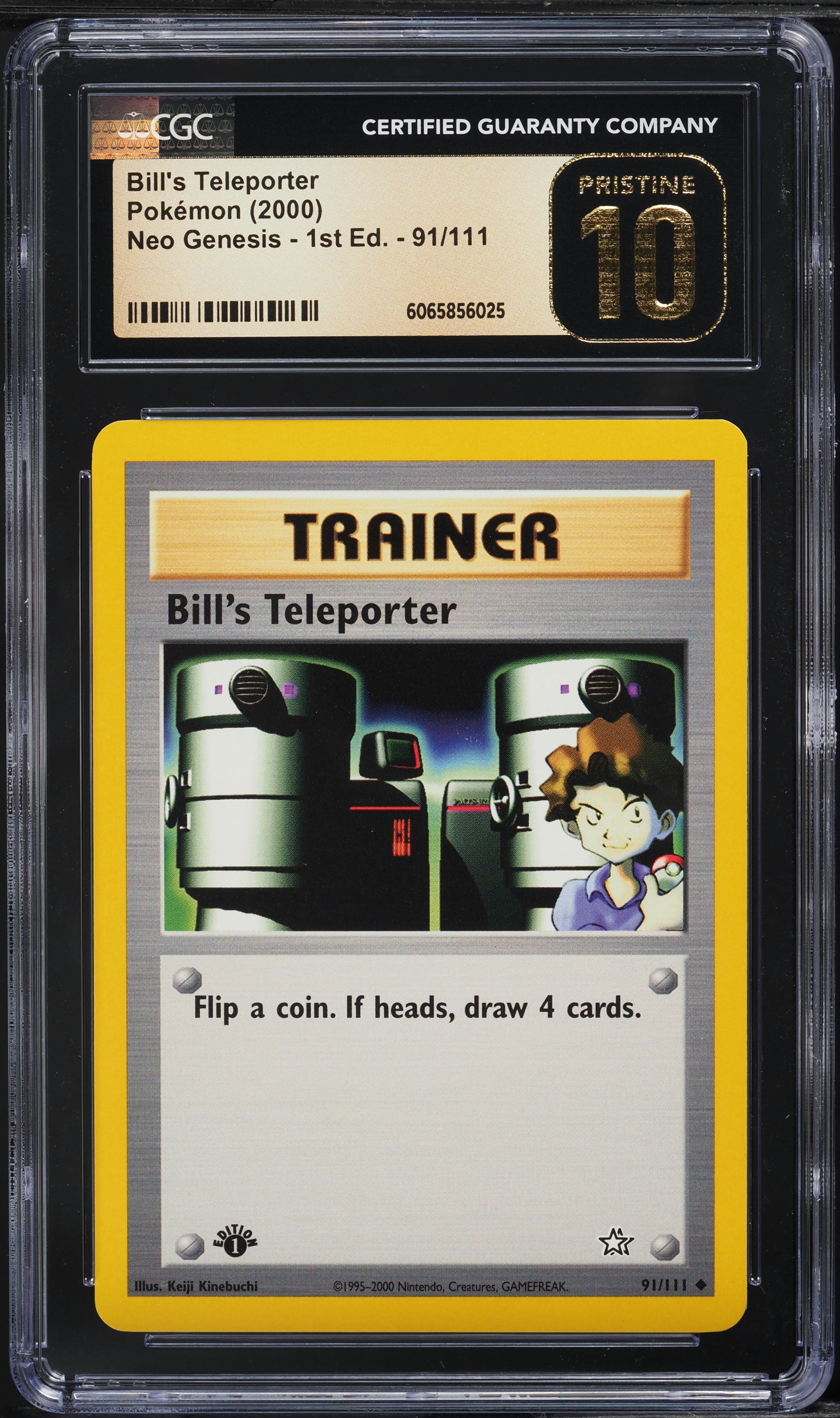 2000 Pokemon Neo Genesis 1st Edition Bill's Teleporter #91 CGC 10 PRISTINE