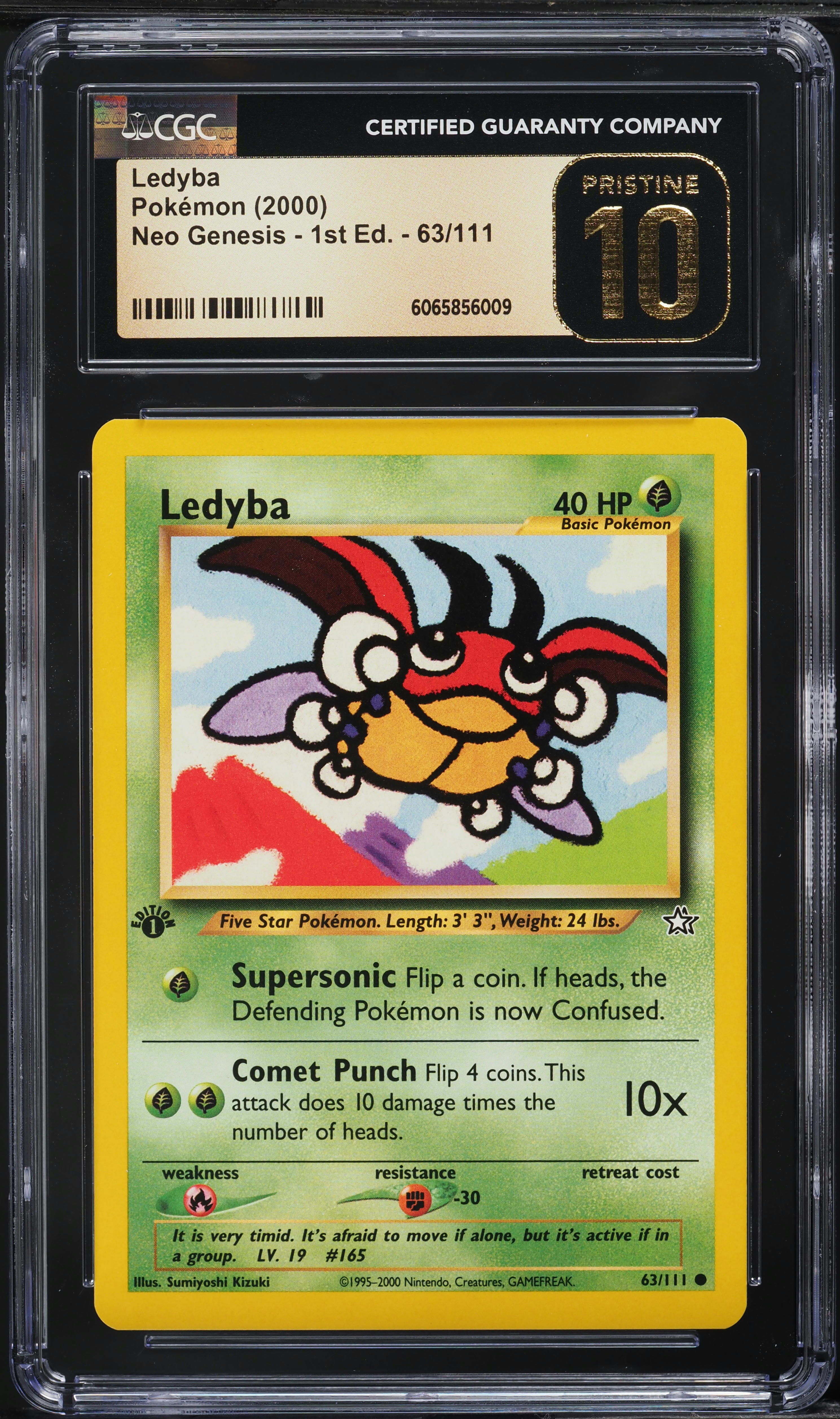 2000 Pokemon Neo Genesis 1st Edition Ledyba #63 CGC 10 PRISTINE