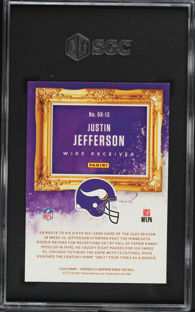 2020 Panini Chronicles Gridiron Kings Justin Jefferson ROOKIE #GK-13 SGC 10 GEM MINT